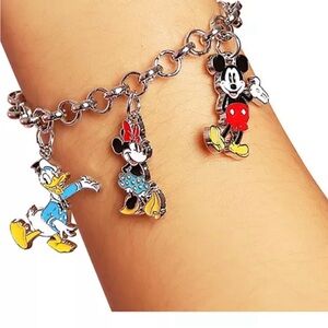 Mickey Mouse And Friends Charm Bracelet New!